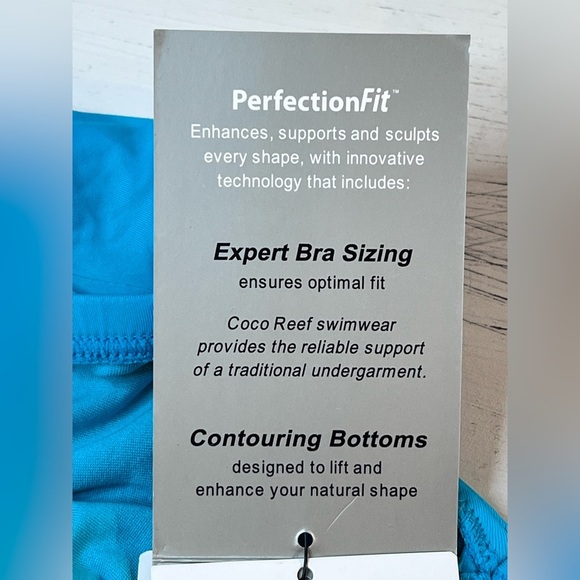 Coco Reef Tankini Costa Brava Ruffle Underwire Top, Teal, Size 38F, NWT - Picture 11 of 14